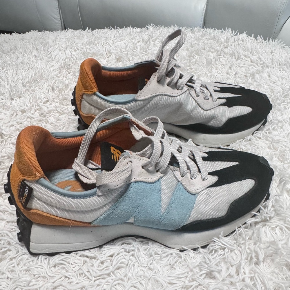 New Balance Men's Sneakers in Black, White, Blue, and Orange